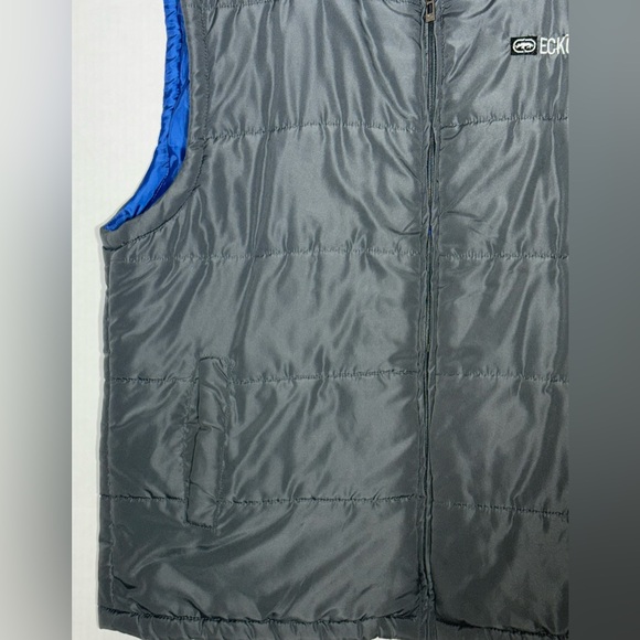 Nice Ecko Unltd Gray Puffer Vest Collared Full Zipper Men’s Size Xlarge - Picture 6 of 12